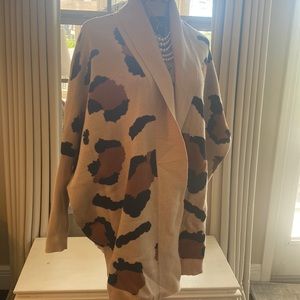 Beautiful Leopard Print Open Cardigan Sweater